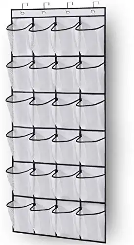 MISSLO Over The Door Shoe Organizer 24 Large Mesh Pockets (4 Colors Available)
